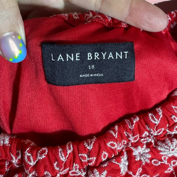 Lane Bryant Red Embroidered Romper – Plus Size 18 - Picture 8 of 13